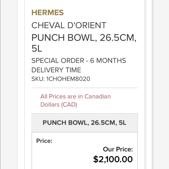 ✨HP✨HERMES NEW IN BOX PUNCH BOWL Cheval d’Orient Porcelain Horses Gold Heirloom - Picture 6 of 12